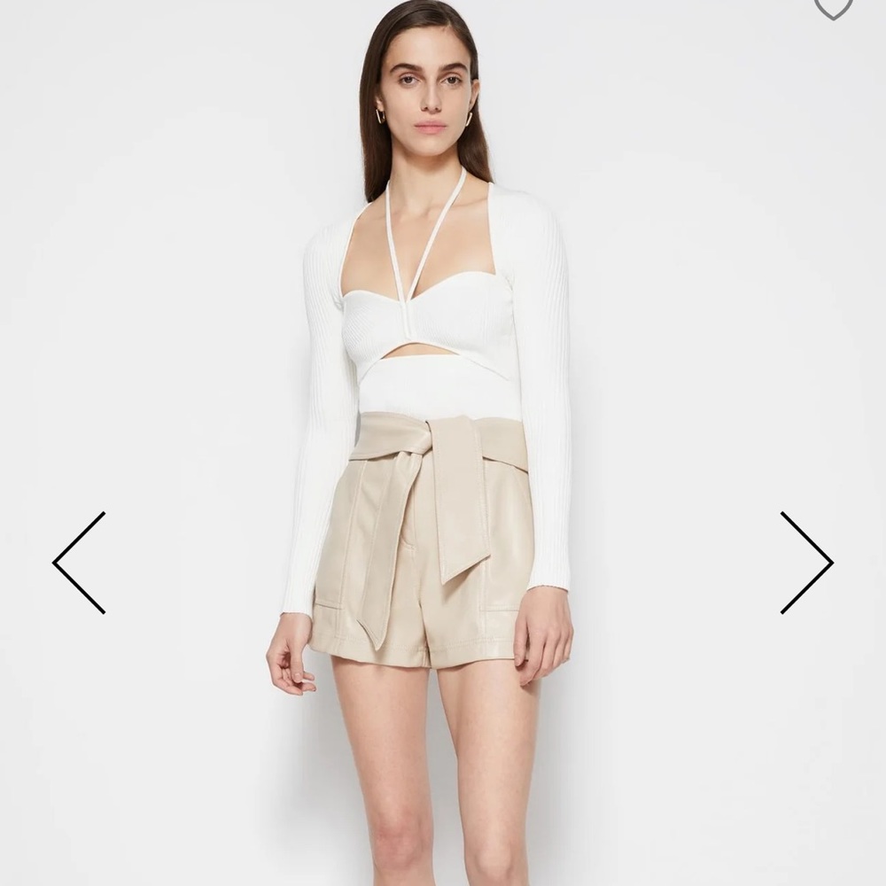 Simkhai Signature Mari Faux Leather Shorts